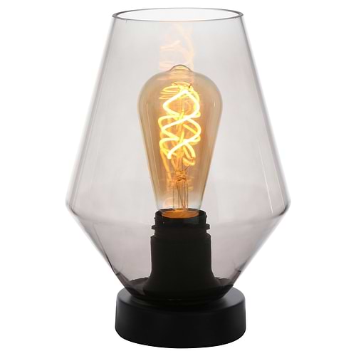 Tafellamp 1-lichts glas - zwart en grijs - Ancilla - Steinhauer