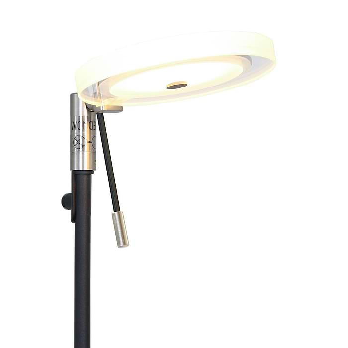 Vloerlamp 1-lichts LED transparant glas - zwart en grijs - Turound LED - Steinhauer