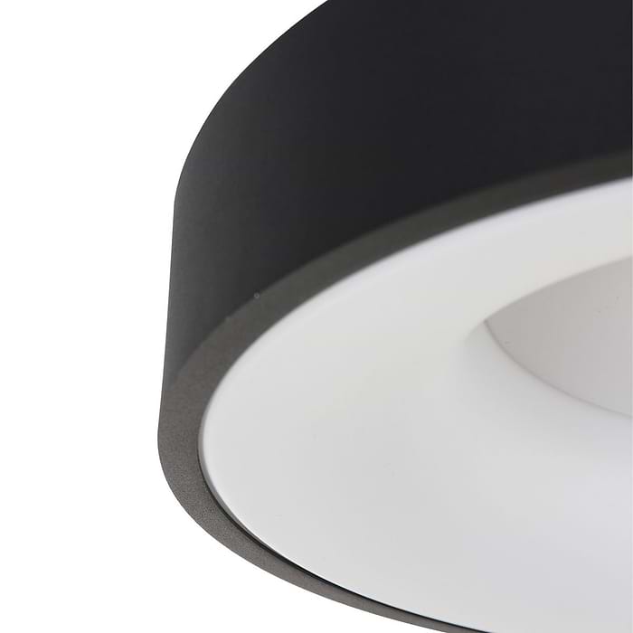 Plafondlamp rond 38cm 30w 2700k - zwart en wit - modern - Ringlede - Steinhauer