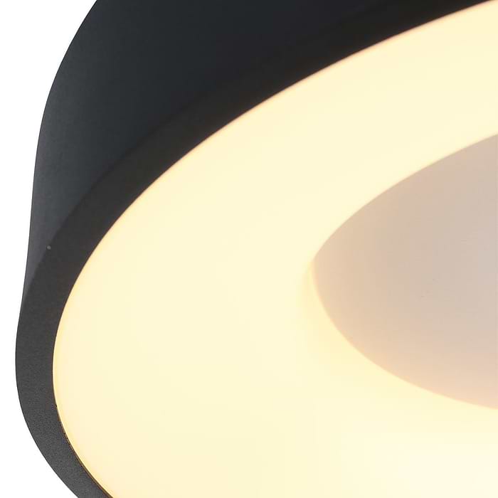 Plafondlamp rond 48cm 40w 2700k - zwart en wit - modern - Ringlede - Steinhauer