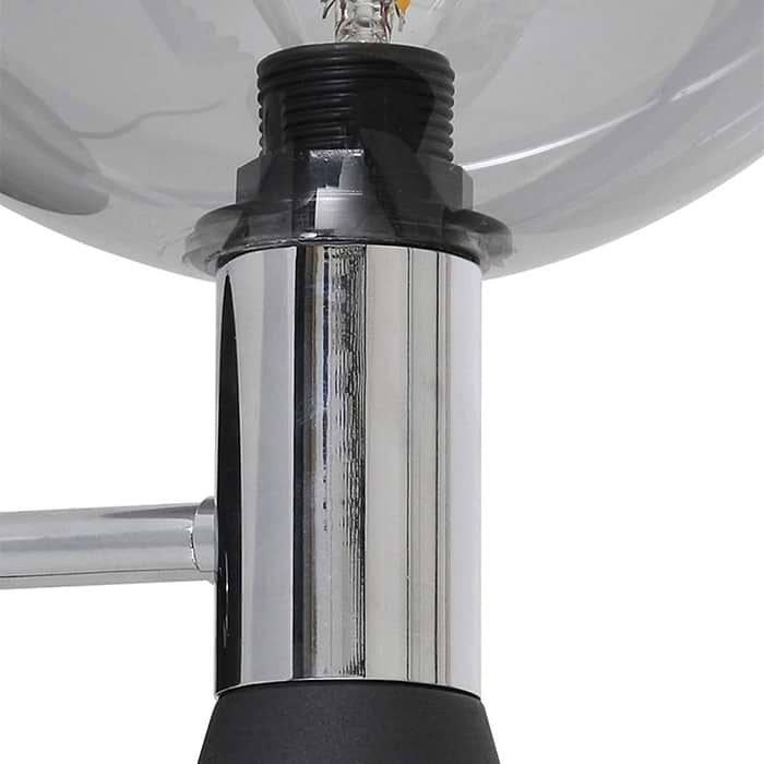 Wandlamp 2-lichts E14 40w met plexi bol - zwart en grijs -  Fastlåst - Anne light & home