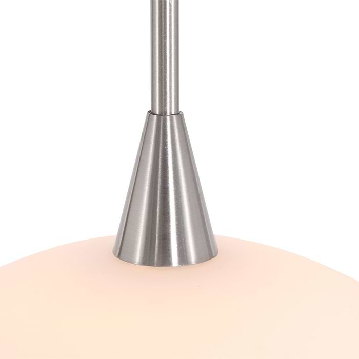 Hanglamp 1-lichts glas G9 - modern - staal en wit - Tallerken - Steinhauer