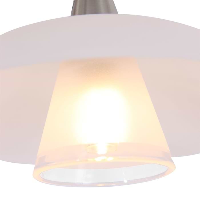 Wandlamp 1-lichts glas G9 - modern - staal en wit - Tallerken - Steinhauer