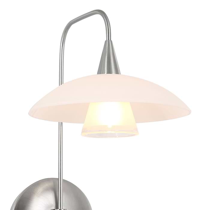 Wandlamp 1-lichts glas G9 - modern - staal en wit - Tallerken - Steinhauer