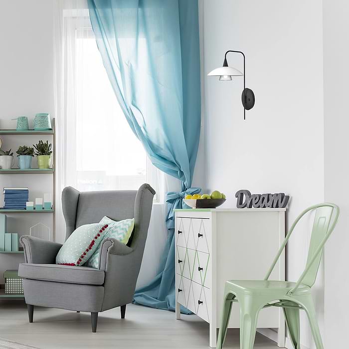Wandlamp 1-lichts glas G9 - modern - zwart en wit - Tallerken - Steinhauer