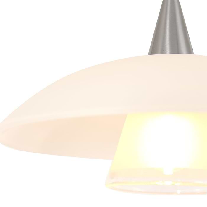 Tafellamp 1-lichts glas G9 - modern - staal en wit - Tallerken - Steinhauer