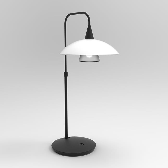 Tafellamp 1-lichts glas G9 - modern - zwart en wit - Tallerken - Steinhauer