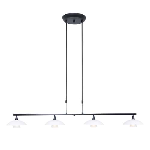 Hanglamp 4-lichts glas G9 - modern - zwart en wit - Tallerken - Steinhauer