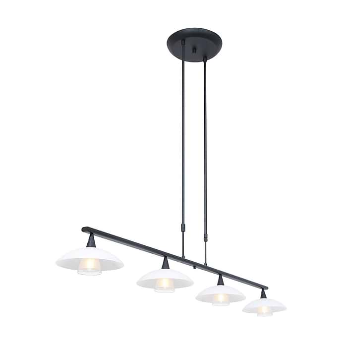 Hanglamp 4-lichts glas G9 - modern - zwart en wit - Tallerken - Steinhauer