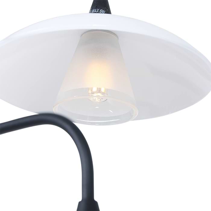 Vloerlamp 3-lichts glas G9 - modern - zwart en wit - Tallerken - Steinhauer
