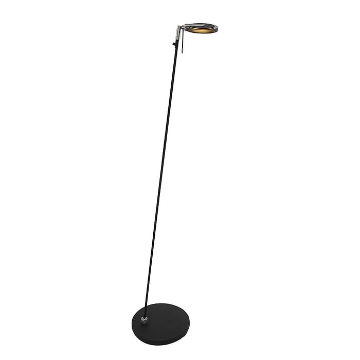 Vloerlamp 1-lichts LED grijs glas - zwart - Turound - Mexlite