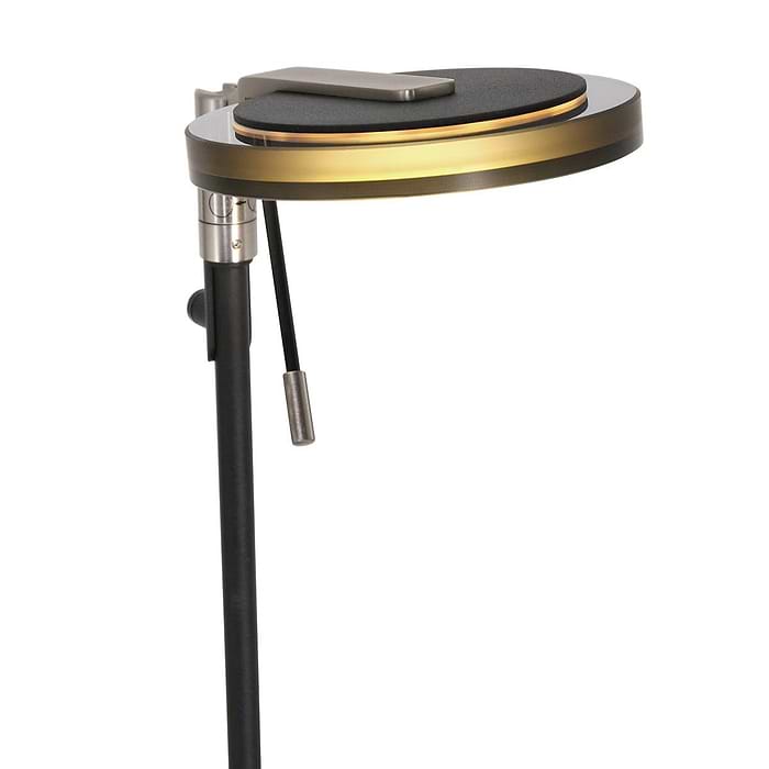 Vloerlamp 1-lichts LED grijs glas - zwart - Turound - Mexlite