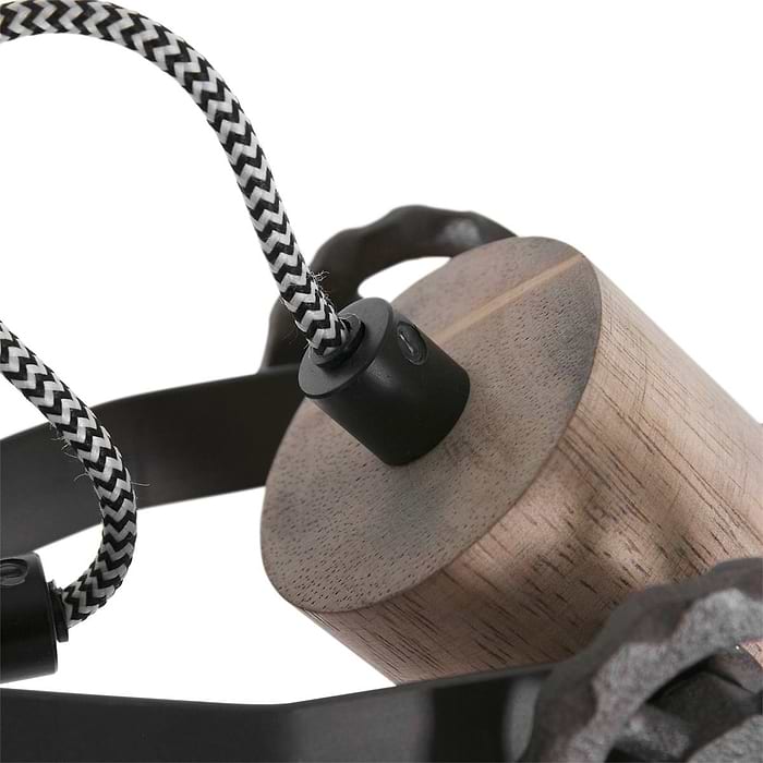 Vloerlamp 2-lichts E27 hout - antraciet - Gearwood - Mexlite