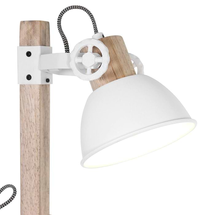 Vloerlamp 2-lichts E27 hout - wit - Gearwood - Mexlite