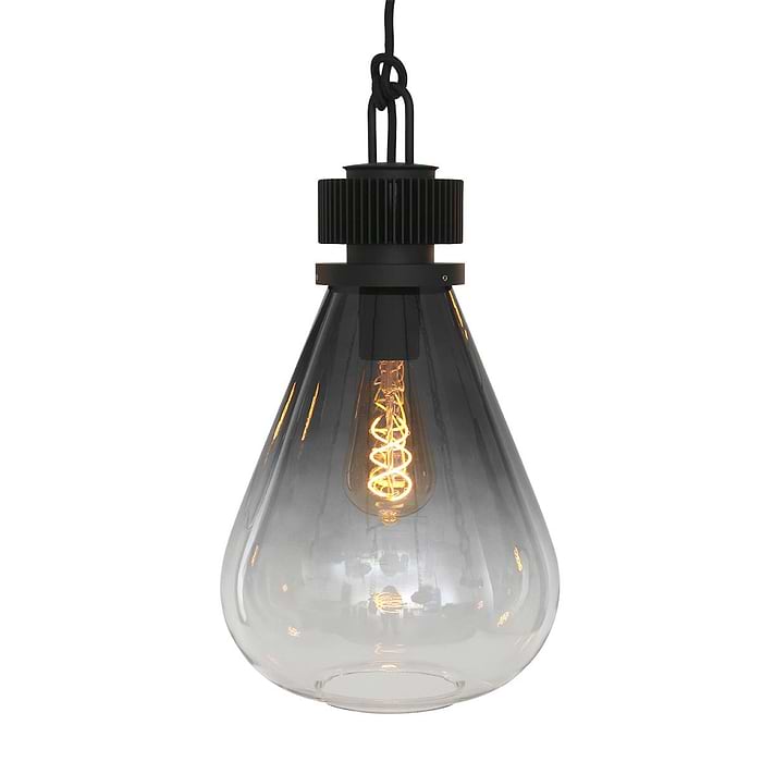 Hanglamp 6-lichts glas E27 - zwart en grijs - Flere - Steinhauer