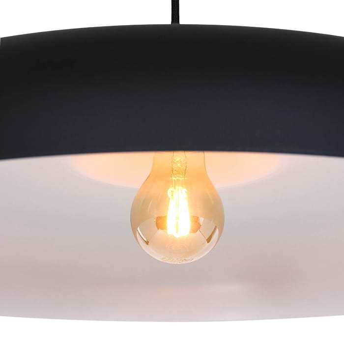 Hanglamp 1-lichts textiel kabel - zwart - Krisip - Steinhauer