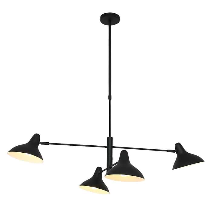 Hanglamp 4-lichts reflector - zwart en wit - Kasket - Anne light & home