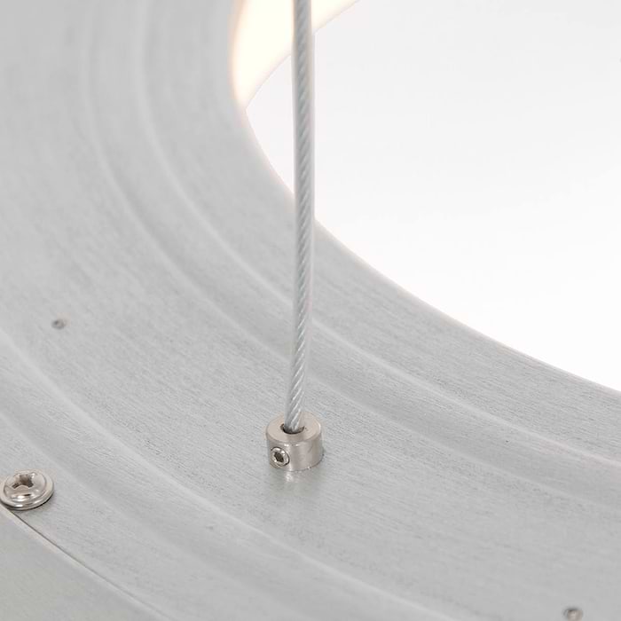 Hanglamp rond 48cm 40w 2700K - zilver en wit - Ringlede - Steinhauer