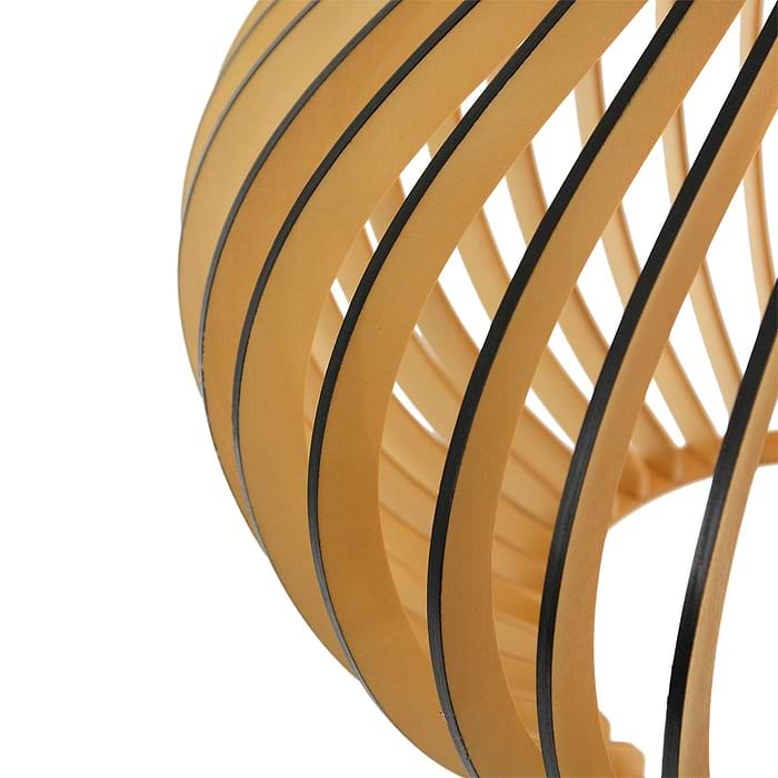 Hanglamp 1-lichts wood 50cm - beuken en zwart - Smukt - Steinhauer