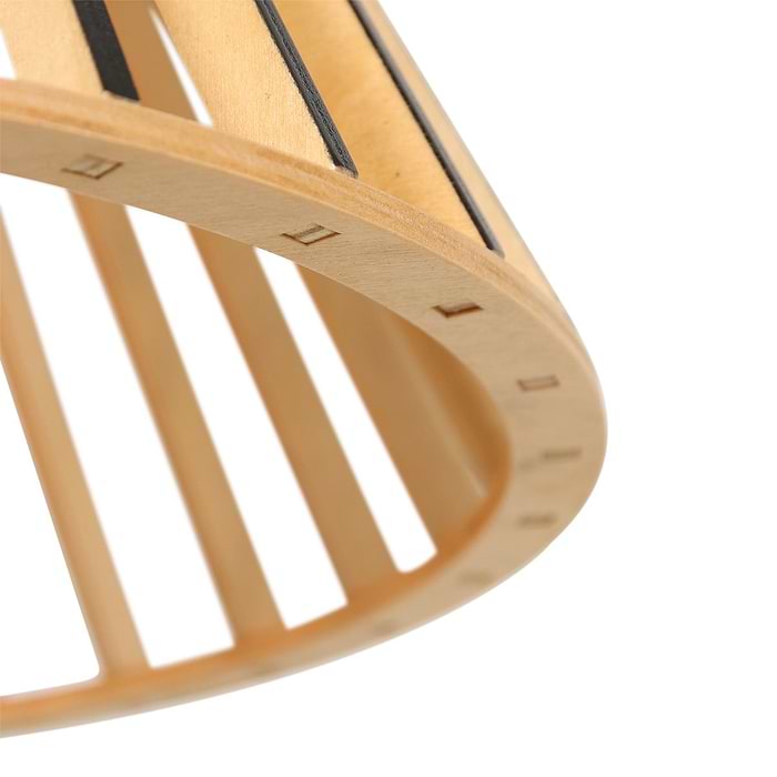 Hanglamp 1-lichts wood 30cm - beuken en zwart - Smukt - Steinhauer