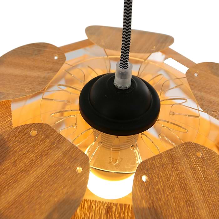 Hanglamp 1-lichts 38cm - beuken - hout - Finn - Mexlite