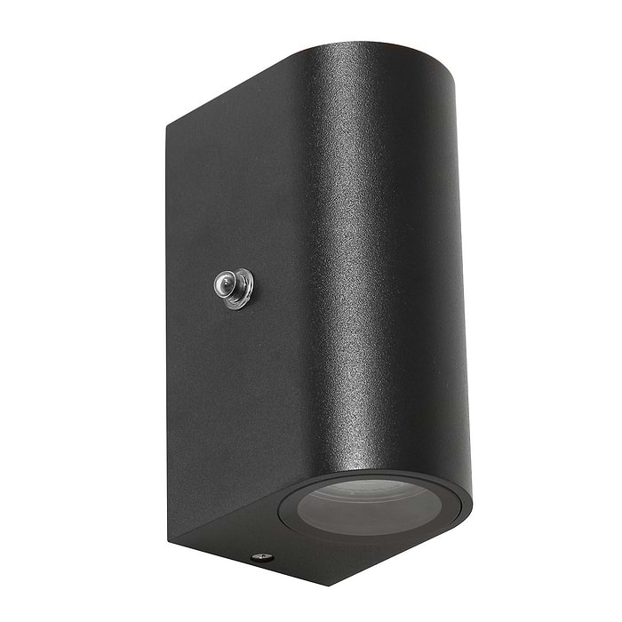Buitenlamp -  wandlamp voor buiten -  IP44 -  2-lichts LED 4w 2700K sensor -  zwart en helder wit -  Steinhauer