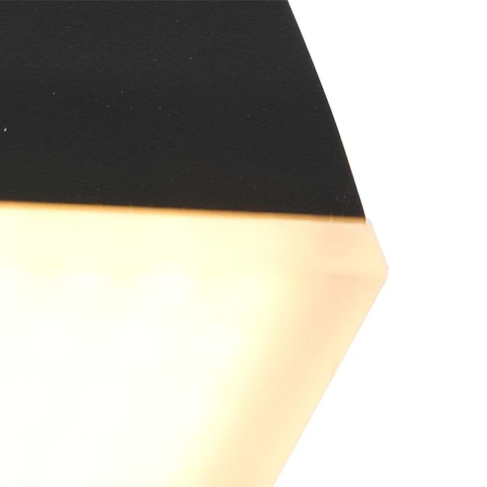 Buitenlamp -  wandlamp voor buiten -  IP54 -  LED 13w square -  zwart en helder wit -  Steinhauer