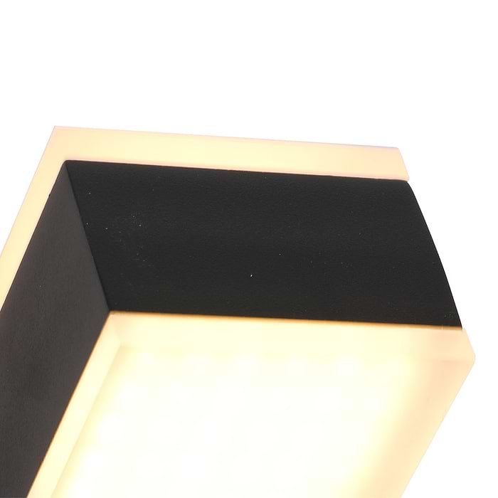 Buitenlamp -  wandlamp voor buiten -  IP54 -  LED 13w square -  zwart en helder wit -  Steinhauer