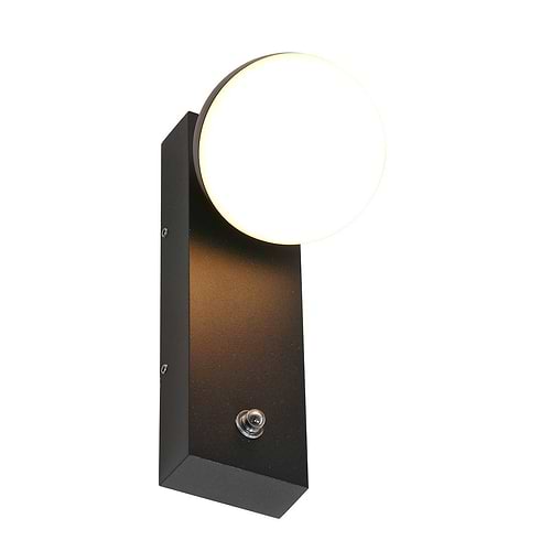 Buitenlamp -  wandlamp voor buiten -  IP54 -  LED 9 - 5w inclusief sensor -  zwart en helder wit -  Steinhauer