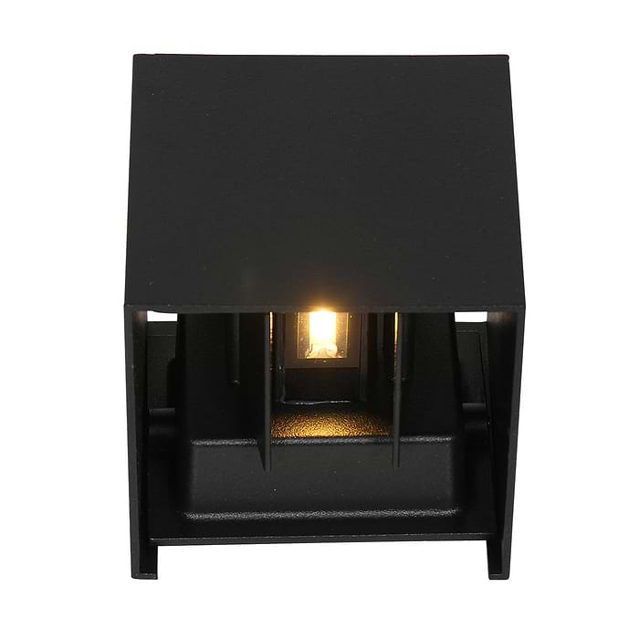 Buitenlamp -  wandlamp voor buiten -  IP54 -  LED 2x3w inclusief sensor -  zwart en helder wit -  Steinhauer