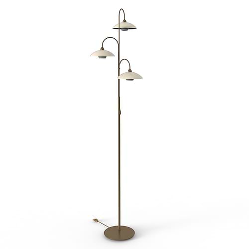 Vloerlamp 3-lichts glas G9 - brons en crème - Sovereign classic - Steinhauer