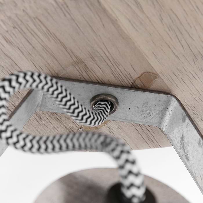 Plafondlamp -  plafondspot 3-lichts hout - nikkel - Gearwood - landelijk - Mexlite