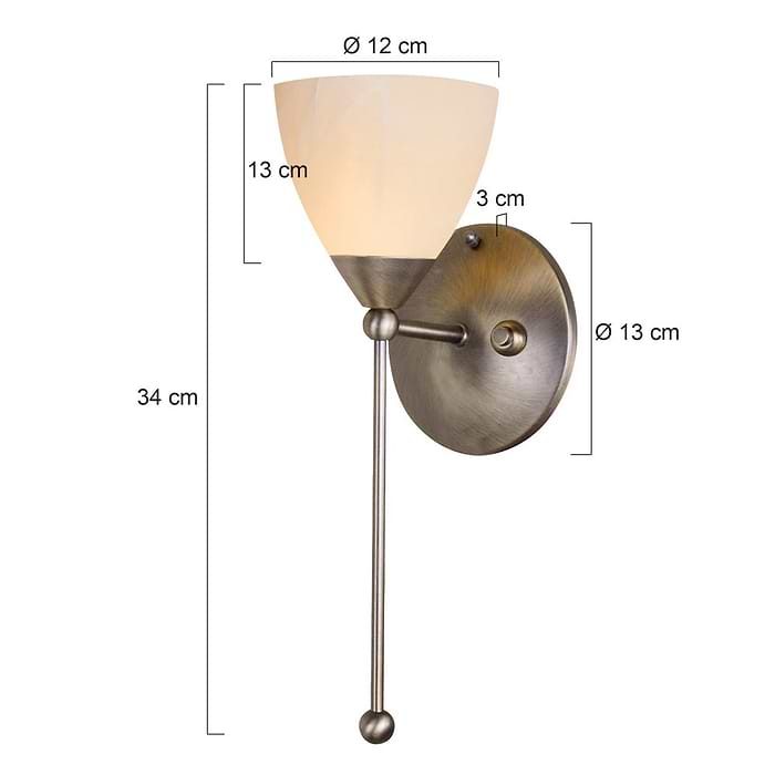 Wandlamp 1-lichts Glas STEINHAUER - 6684BR - Wandlamp- Steinhauer- Burgundy- Klassiek- Brons Creme - Metaal Glas