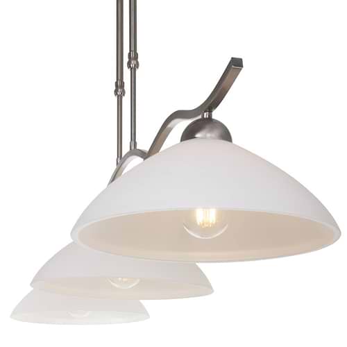 Hanglamp 3-lichts Glas STEINHAUER - 6837ST - Hanglamp- Steinhauer- Capri- Klassiek- Staal Wit - Metaal Glas
