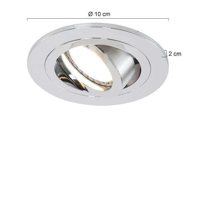 Inbouwspot 1-lichts aluminium STEINHAUER - 7304CH - Spots- Steinhauer- Round- Modern - Minimalistisch design- Chroom  Chroom- Metaal