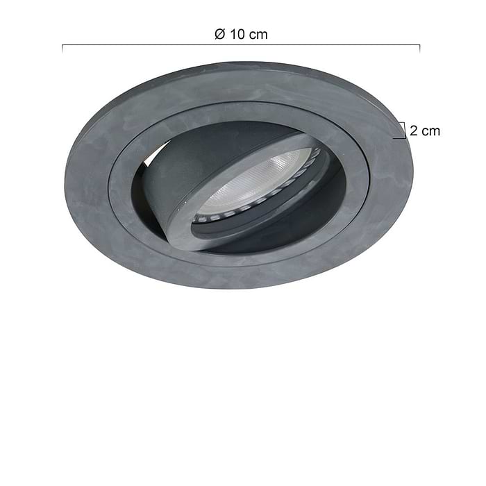 Inbouwspot 1-lichts aluminium STEINHAUER - 7304GR - Spots- Steinhauer- Round- Modern - Minimalistisch design- Grijs  Grijs- Metaal