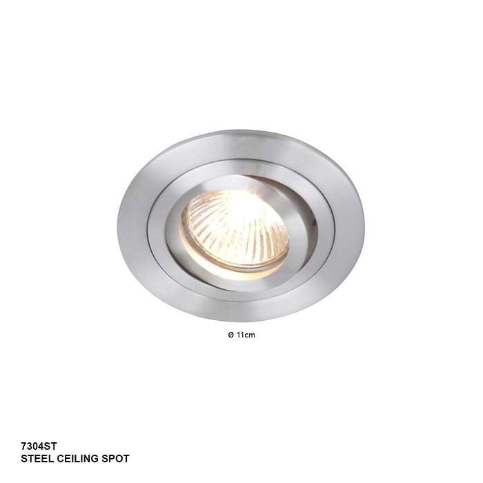 Inbouwspot 1-lichts aluminium STEINHAUER - 7304ST - Spots- Plafondlamp- Steinhauer- Vespo- Modern - Minimalistisch design- Staal  - Metaal