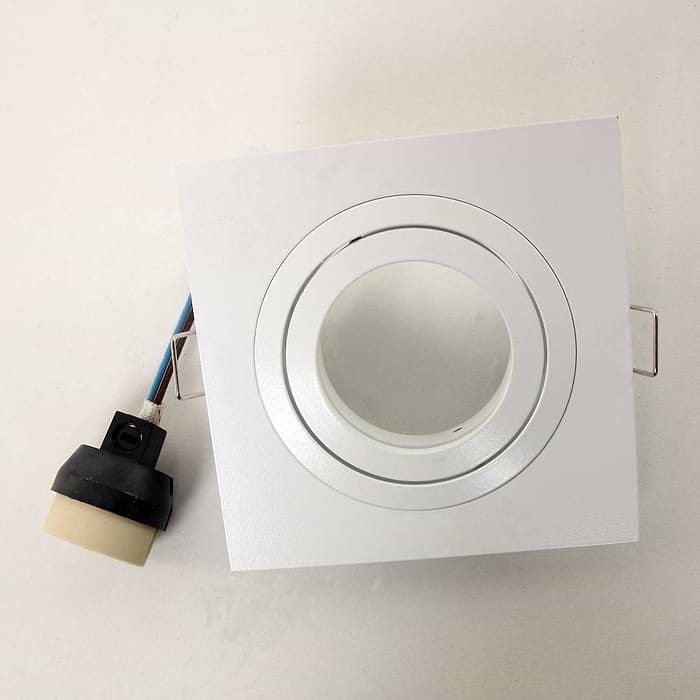 Inbouwspot 1-lichts aluminium STEINHAUER - 7305W - Spots- Steinhauer- Square- Modern - Minimalistisch design- Wit  Wit- Metaal