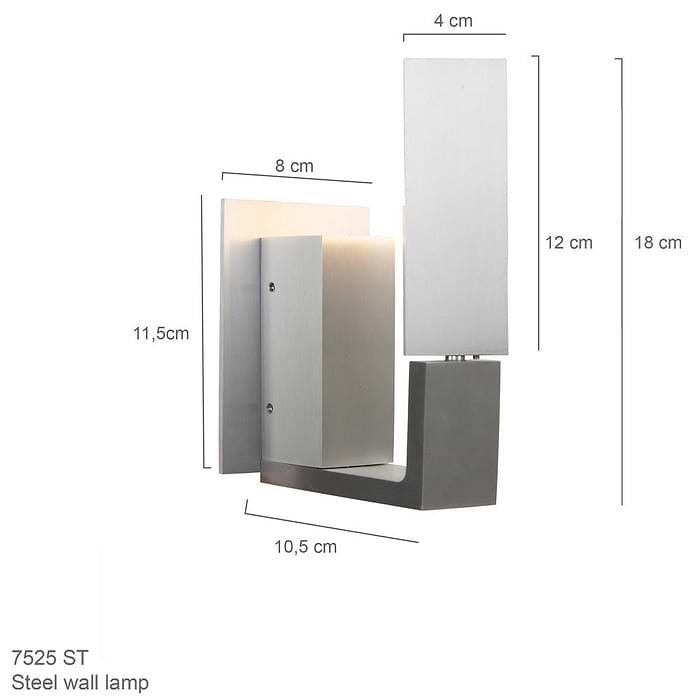 Wandlamp LED aluminium draaibaar - staal - modern - Rajka LED - Steinhauer