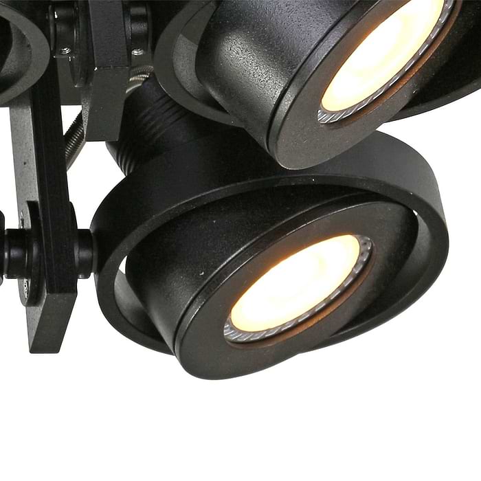 Industriële plafond spot - moderne design industriële opbouwspot - 4-lichts Spot LED STEINHAUER - 7552ZW - industriële Spots - Plafondspot vier spots - Opbouwspot - Steinhauer - Quatro - Modern - Design - Retro - Zwart - Metaal