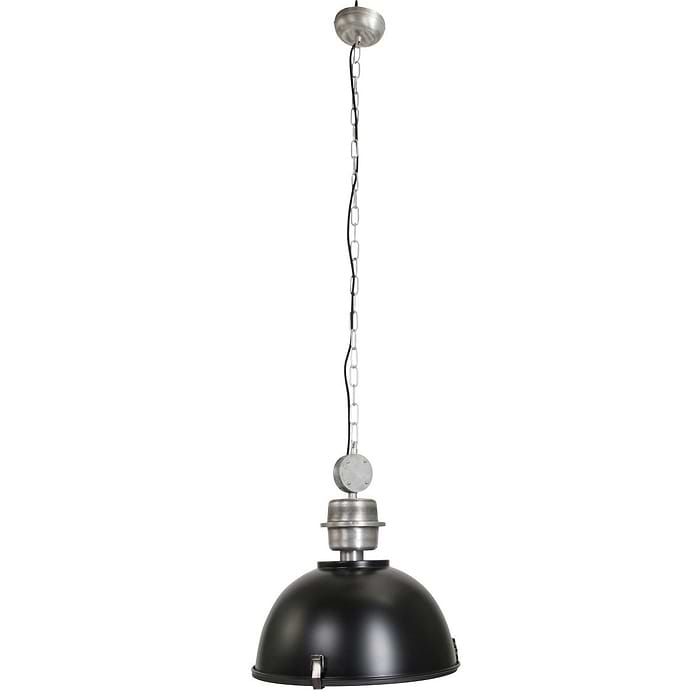industriële hanglamp 1-lichts Industrial STEINHAUER - 7586ZW - Industrielamp - Industrie Hanglamp - Steinhauer - Bikkel - Industrieel - Trendy - Zwart - Metaal Glas
