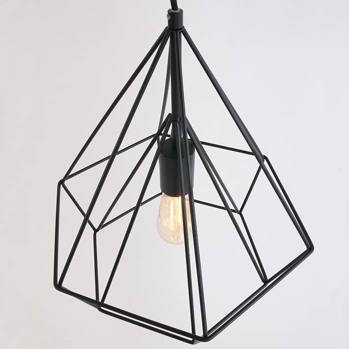 Hanglamp 1-lichts 380mm MEXLITE - 7597ZW - Hanglamp- Mexlite- Ontario- Trendy- Zwart  Zwart- Metaal