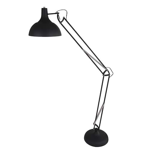 Grote industriële vloerlamp - zwart - Industrie Xl MEXLITE - 7632ZW - Vloerlamp - Industrie lamp - Mexlite - XXL Office - Industrieel - Trendy - Zwart - Mat zwart - Metaal