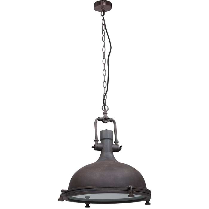 industriële hanglamp 1-lichts Metaal MEXLITE - 7636B - Industrie lamp - Industrie Hanglamp - Mexlite - Alta - Industrieel - Landelijk - Bruin - Verweerd bruin - Metaal Glas