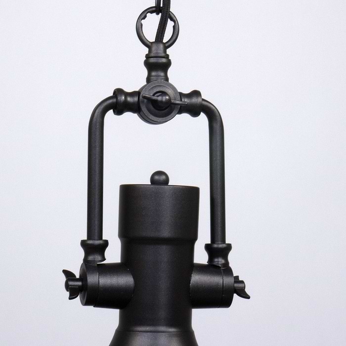 Industriële hanglamp 1-lichts Metaal MEXLITE - 7636ZW - Industrie lamp - industriële Hanglamp - Mexlite - Alta - Industrieel - Trendy - Zwart Mat zwart - Metaal Glas