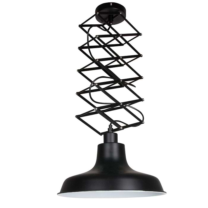 Hanglamp 1-lichts Schaar Lexi MEXLITE - 7654ZW - Hanglamp- Mexlite- Lexi- Industrieel - Landelijk- Zwart  Zwart- Metaal
