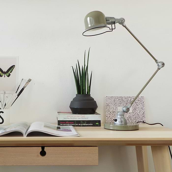 Tafellamp 1-lichts reflector - groen en aliminium - industrieel - Davin - Mexlite