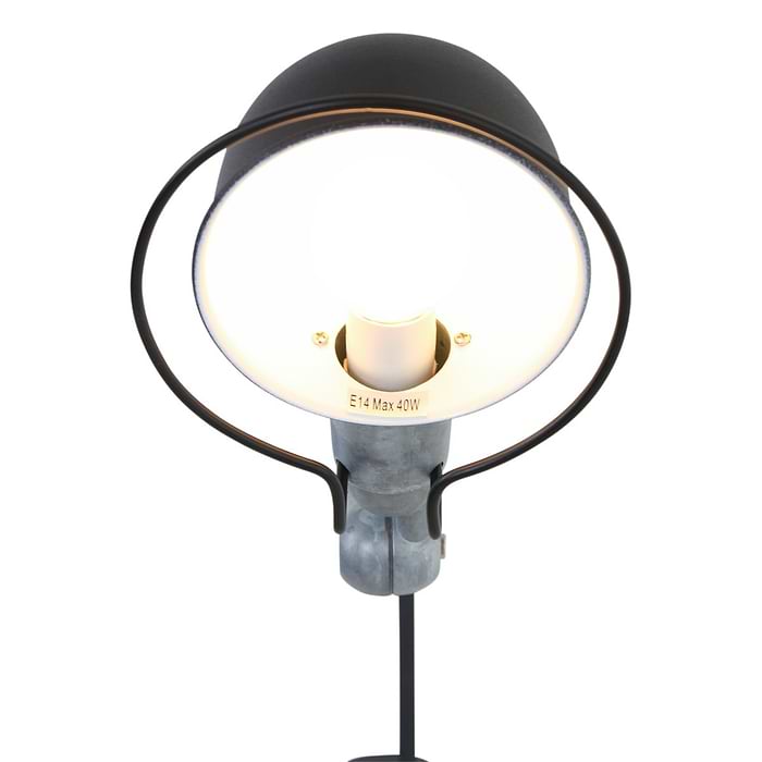Wandlamp 1-lichts reflector - zwart en aliminium - industrieel - Davin - Mexlite