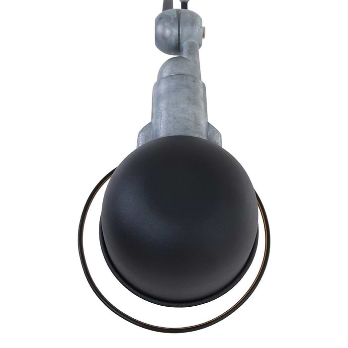 Wandlamp 1-lichts reflector - zwart en aliminium - industrieel - Davin - Mexlite
