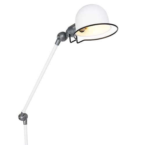 Vloerlamp 1-lichts reflector - wit en aliminium - industrieel - Davin - Mexlite